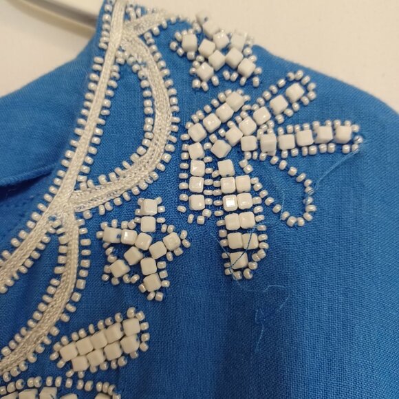 Lilly Pulitzer 100% Linen Beaded Tunic - Picture 8 of 10